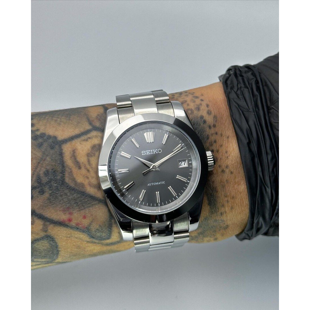 Custom Seiko Mod • Rhodium Grey DateJust • 39mm